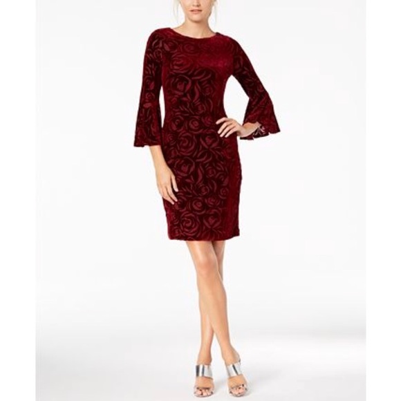 Calvin Klein Dresses & Skirts - Calvin Klein Petite Velvet Bell-Sleeve Dress